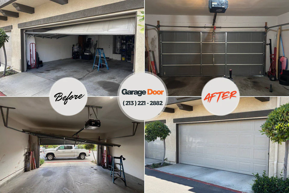 Before and after: garage door repair River Rouge, MI